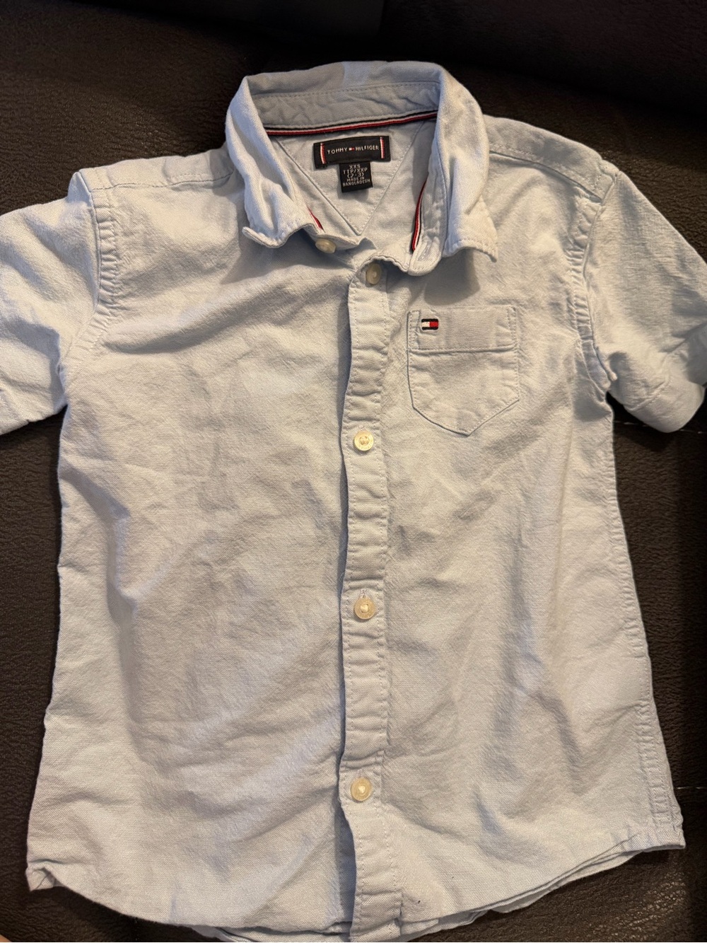 🍑3/$40🍑 Tommy Hilfiger Pale Blue Short-Sleeve Button-Down Shirt - Kids